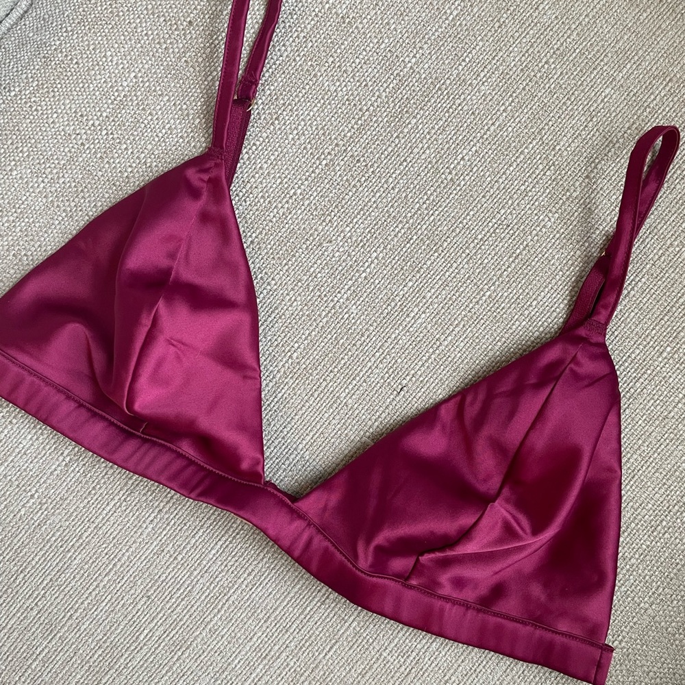 Victoria’s Secret maroon magenta satin bralette